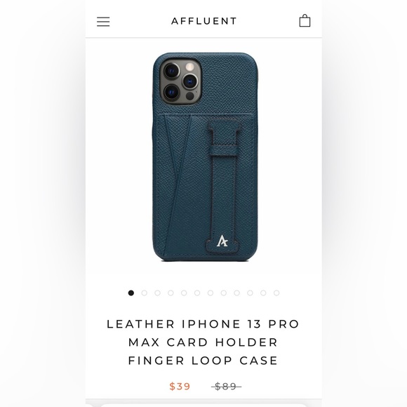 Affluent Leather iPhone 12 Pro Max and 13 Pro Max Card Holder Finger Loop Cases - Picture 7 of 7